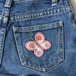 Limited Too  Denim Shorts with Pink Floral Embroidery Photo 4