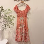 Lost + Wander Sunnyville Midi Dress in Orange Multi Floral OS NWT Photo 5