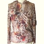 Christopher & Banks  Ladies Cheetah Leopard Print Thin Beaded Hoodie ~ Women's M Photo 2