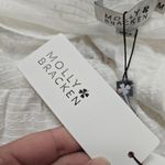 Molly Bracken  White Sheer Peplum Button-Front Blouse Size Medium Photo 6