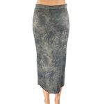 ZARA  Gray Washed Tie Dye High Waisted Pull On knit Midi Pencil Skirt Size S Photo 2