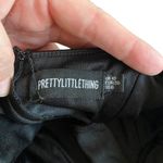 Pretty Little Thing black satin corset bandeau peplum waist long top US size 6 Photo 2