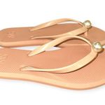 Stuart Weitzman womens Imitation Pearl Flip Flop In Poudre w/ pearl accent sz 7 Photo 2