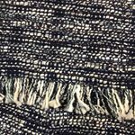 J.Crew NWT Women’s Tweed Fringe Navy Blue and White Sleeveless Sheath Dress Photo 3