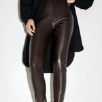 ZARA NEW  Brown Faux Leather Pants LARGE Photo 5