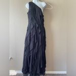 Carmen Marc Valvo ONE-SHOULDER Cascading Flouncy Dress in Black Photo 5
