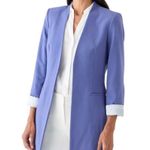 Calvin Klein NWT Lux Open-Front Blazer Womens 10 Purple Career Business Office Photo 0