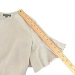 For Cynthia 100% Linen Ruffle Sleeve Top Womens MP Minimalist BOHO Neutral Photo 6