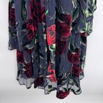 Tahari Whimsigoth Dark Romantic Fairy Dress Womens 6 Black Red Velvet Floral Photo 3