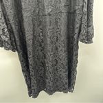 Ashley Stewart ‎ Black Allover Lace Cold Shoulder Bell Sleeve Knee Length Dress Photo 2