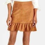 J. Crew Factory Brown Faux Suede Ruffle Hem Mini Skirt Size 10 New With Tag Photo 0