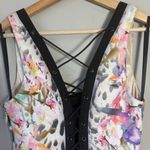Bebe Vintage  Y2K Lace Up Bodycon Mini Dress Women's Small Multicolor Floral Photo 9