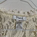 Free People Cream Lace long sleeve Bohemian Chic Shirt Photo 3