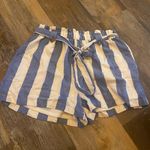 American Eagle  Paper Bag Short, NWT, size medium, blue white stripes, tie belt Photo 0