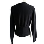 Victoria's Secret Black Fleece Crop Sweater Women Size XS | 58-18 Photo 1