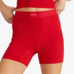 SKIMS  Cotton Rib Boxer Shorts, Cranberry. Size Medium, NWOT Open package Photo 0