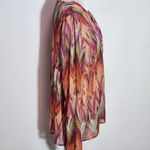 Daytrip Mult-Color Print Peasant Blouse Size Large Lantern Sleeve Blouse Photo 4