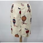 Talbots Vintage 90s Pencil Skirt Hot Air Balloon Print Cotton Ivory NEW Womens 8 Photo 5