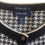 Lands' End  Black & White Houndstooth Supima Cotton Cardigan (XL Petite w/pockets Photo 8