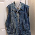 Jessica London “JL” Studio streetwear baggy oversize denim sleeveless vest jacket Size 26W Photo 0