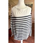 Loft  Women's Top Stripped Boat neck Long‎ Sleeve Cotton XL Coastal Rugby Photo 3