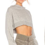Free People  Movement Gray Where I'm At‎ Cropped Hoodie Size XS Photo 0