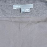 Vince Cashmere Silk Mixed Media Top Taupe Cap Sleeve Boxy M Poncho Effect Photo 6