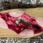 Lilly Pulitzer Women's Pink White Espadrille Wedges Size 8.8 Photo 3