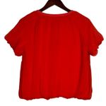 J.Crew Silk Cashmere Chiffon Lantern Short Puff Sleeve Cardigan Wool M Orange Photo 12