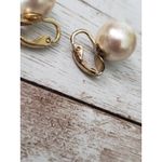 Vintage Clip On Earrings 0.5" Pearlescent Ball Photo 5