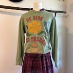 Desert Dreamer Green Oversized " Be Kind to Nature " Crewneck Sweater Size XS Photo 11