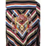 Savannah Jane Women Embroidery Striped Red Shirt Sz S Indie Retro Bohemian Photo 3