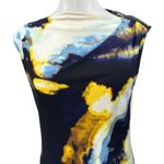 DKNY  Multicolor Sleeveless Abstract Tie Dye Zip Shoulder Boat Neck Blouse Top XS Photo 2