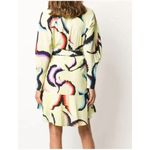 ALC Frank A.L.C. Enzo Silk Chiffon Wrap Dress Yellow Psychedelic Mini Womens 6 Photo 1