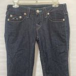 True Religion WLHJ58FE2 Americana Chain Dark Rinse Capri Jeans $209 EUC 28 Photo 2