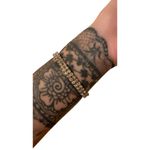 Rhinestone Stretch Cuff Bracelet Gemstones Silver Tone Bling Glam Photo 6