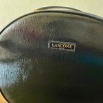 Lancome Paris Black Faux  Leather Round Travel Cosmetic Bag Train Case Photo 1