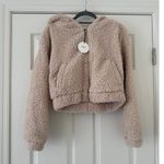 NWT NIA Teddy Sherpa Zip Hoodie Jacket size small Brown Photo 0