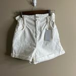 NWT MNG high waisted paper bag mom shorts XS White Photo 4