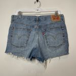 Levi's 501 Light Wash Patch Distressed Boho Denim Cutoff Shorts Size 30 Photo 4