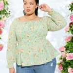 Torrid NEW  Cotton Dot Blouson Sleeve Smocked Top Milk Maid Cottagecore Dainty 2X Photo 0