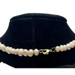 Handmade Freshwater Pearl Necklace With Gold Photo 1