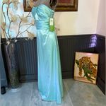 NWT Vintage Nicole Miller Satin Strapless Formal Maxi Gown ~ Size 6 🧡🍄 Blue Photo 2