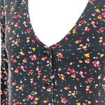 Madewell et Sezane Elly Silk Floral Shirtdress Black Red Long Sleeve Size XXS Photo 5