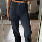 Navy Blue  straight leg cargo pants -great condition  -pants legs are long  #zara #cargopants #navyblue #pants Photo 0