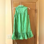 Anthropologie  Pilcro Green Sleeveless Ruffle Hem Linen Mini Dress Photo 4