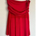 Commense Red Off The Shoulder Sheer Mesh Panel Long Sleeve Maxi Dress M NWT Size M Photo 4