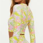 Free People NEW Beach Riot X Rashguard Bikini Swim Set Lindsay Soleil 70s Swirl Photo 3