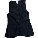 Anthropologie  Maeve Mod Linen-Blend Square Neck Longline Vest Top | Black | M Photo 4