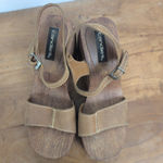 Candie's Vintage  Wooden Platform Strappy Sandal Heels 8.5M Photo 3